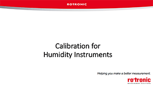 Calibration for Humidity Instruments