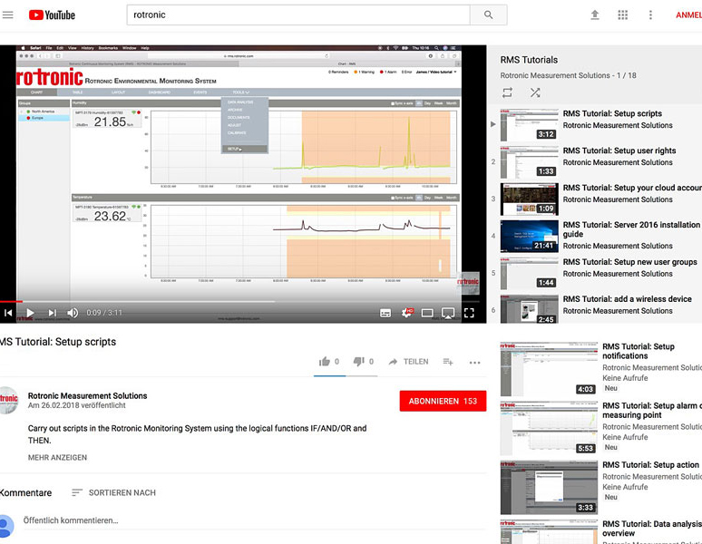  Rotronic RMS Tutorials: Visit our latest YouTube playlist